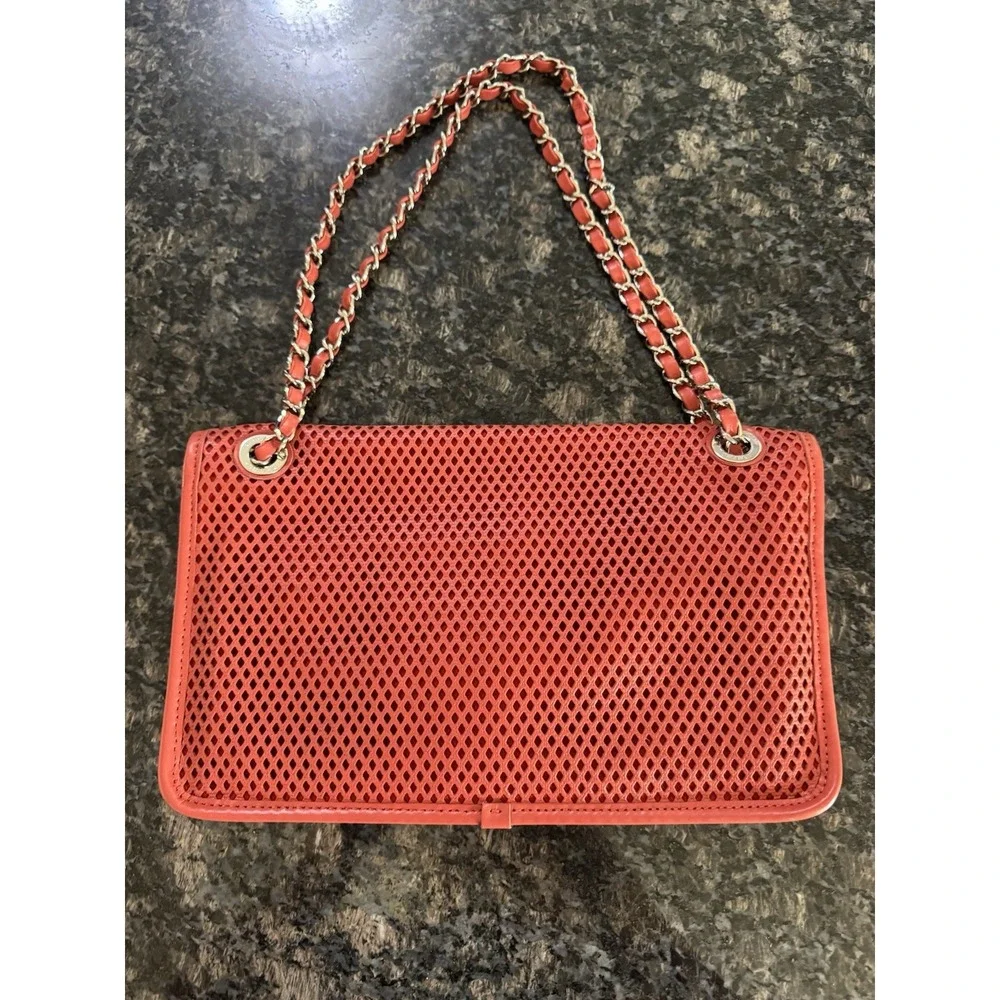 CHANEL Red Perforated Calfskin Leather Jumbo Flap Bag Fantastic Condition!